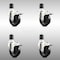 Service Caster 4 Inch 316SS Soft Rubber Swivel 1-7/8 Inch Expanding Stem Caster Set Lock Brake SCC-SS316TTLEX20S414-SRS-178-4 - alternate 2